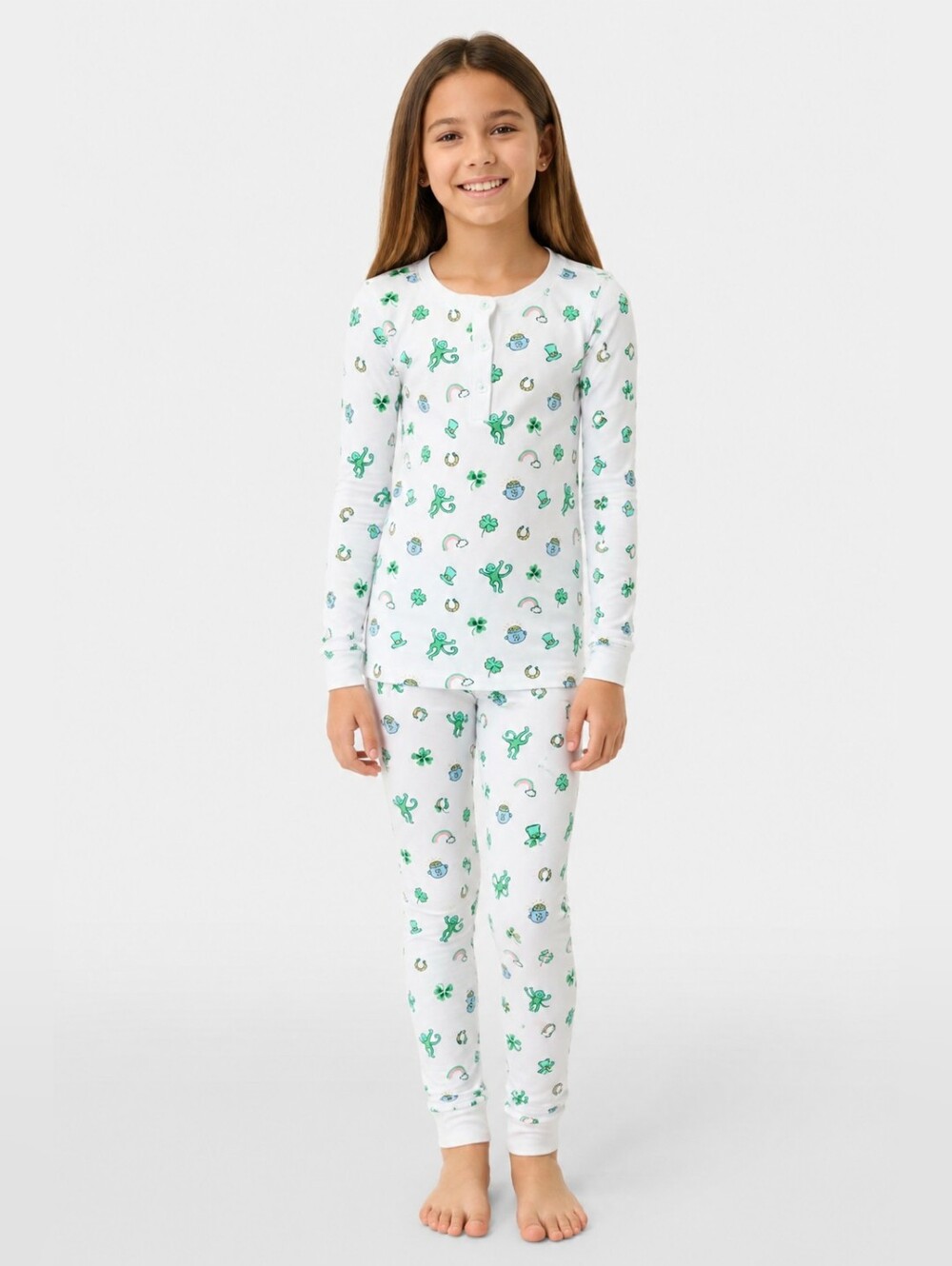 Roller Rabbit Kids "Luck O' The Monkey" Pajamas Size 10